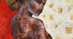 "İsimsiz" , “Gizemli Acılar II” Serisinden	2016 - 25x25 cm - Tuval üzerine Karışık Teknik