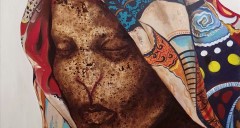 "İsimsiz" , “Gizemli Acılar II” Serisinden	2017 - 100x120 cm - Tuval üzerine Karışık Teknik